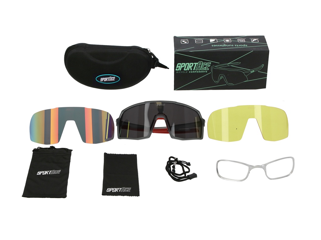 GAFA CICLISMO SA-858 SPORTACE TRANSP/ROJO C/ESTUCHE 3 CRISTALES