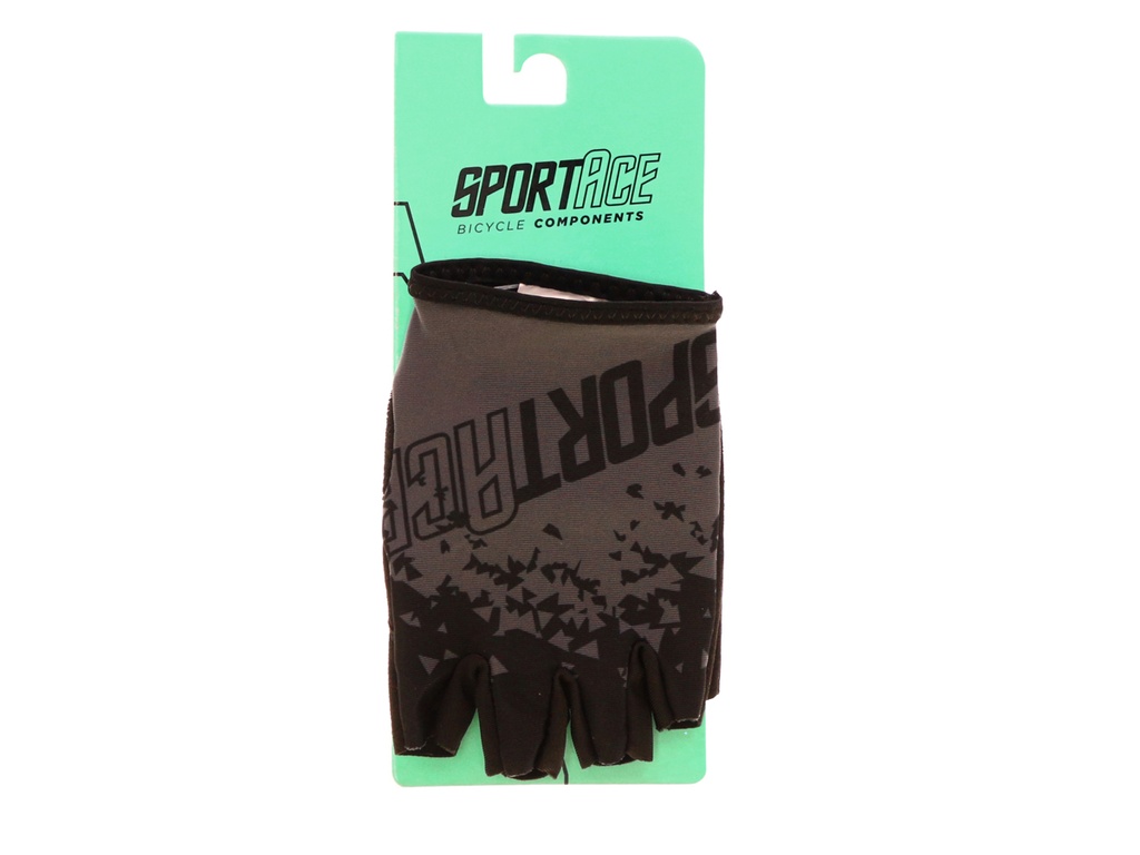 GUANTES CICLISMO MTB CORTOS SPORTACE NEGRO/GRIS TALLE L