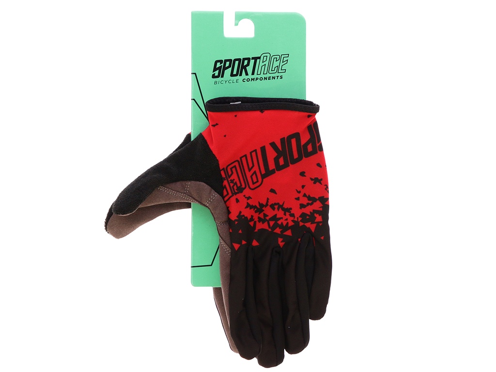 GUANTES CICLISMO LARGOS SPORTACE NEGRO/ROJO TALLE L