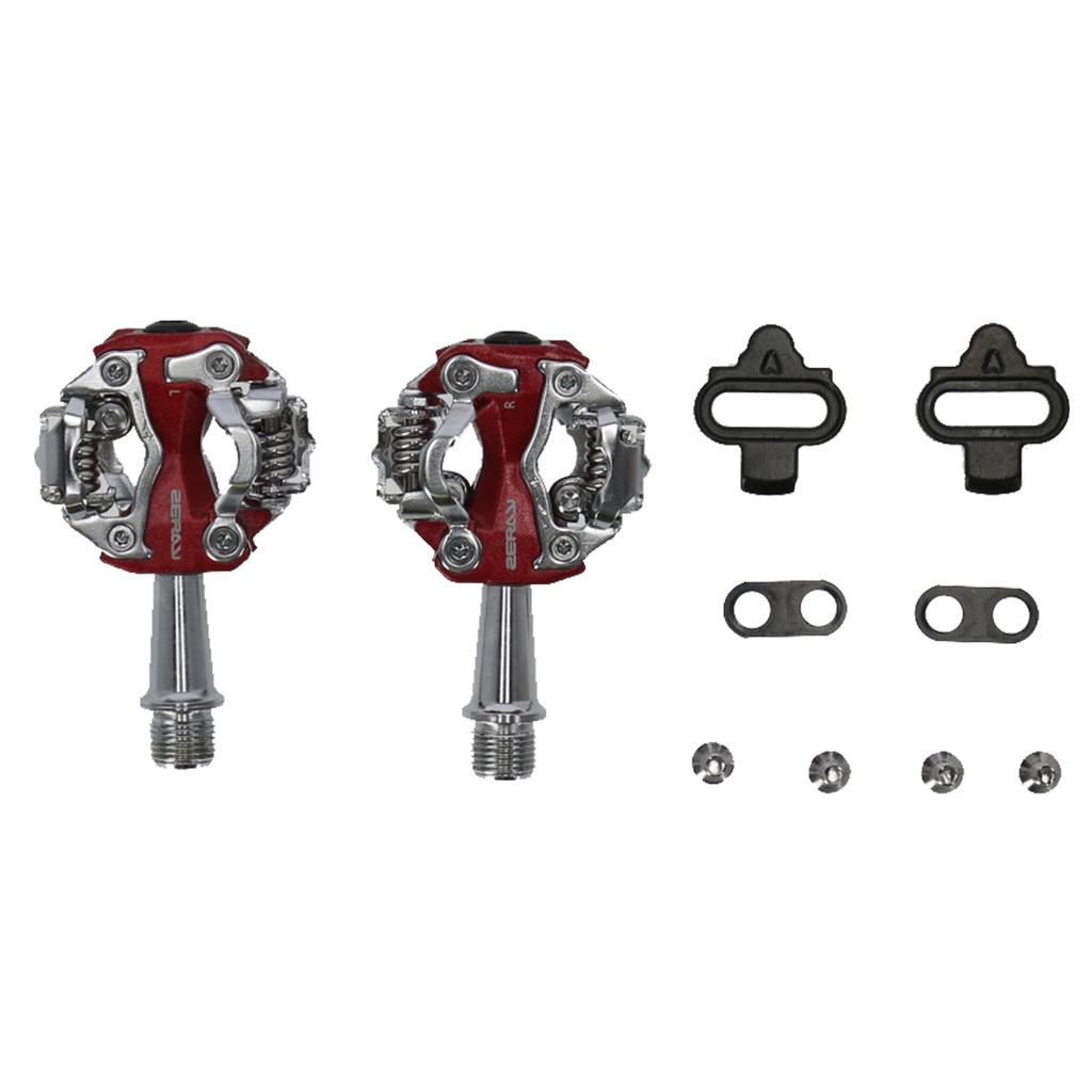 PEDAL AUTOMATICO ZERAY ZP-108S ALUMINIO MTB 9/16 RULEMAN ROJO