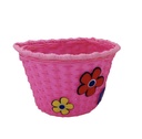 CANASTO PLASTICO TEJIDO C/FLORES 12''