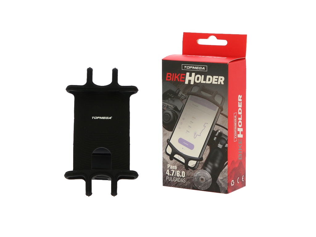 PORTA CELULAR AJUSTABLE SILICONA NEGRO TOPMEGA