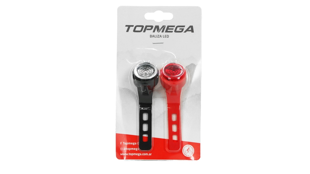 BALIZA SET D/T SILICONA 1 LED 4FUNCIONES C/SUJETADOR TOPMEGA