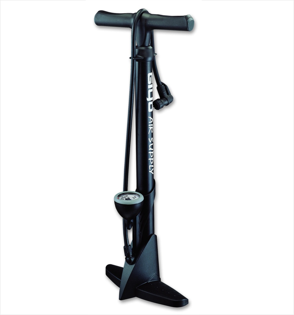 INFLADOR PIE DE PVC C/MANOMETRO REFORZADO GIYO