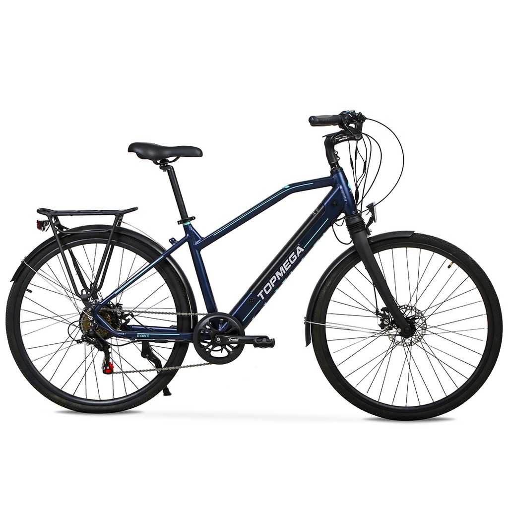 BICICLETA ELECTRICA TOPMEGA E-LAXY ALUMINIO R700 250W 36V 6VEL AZUL