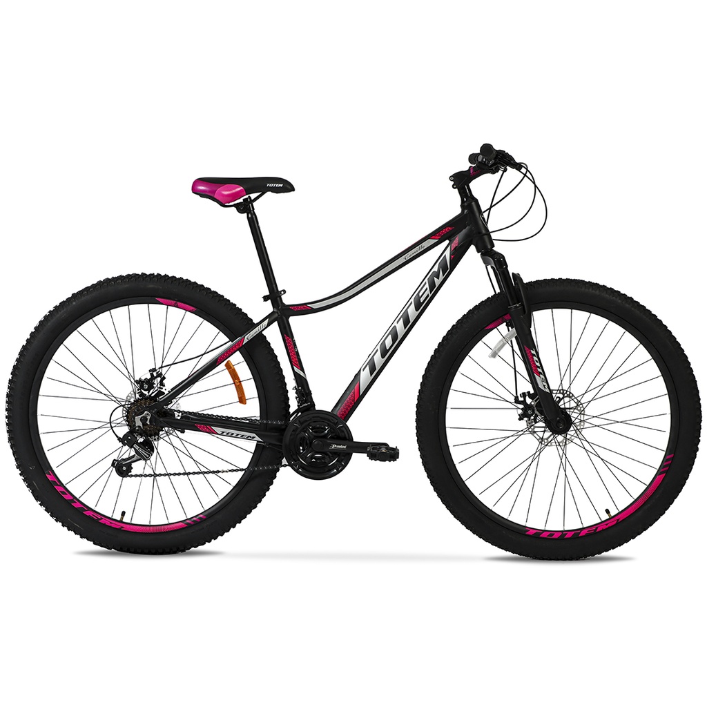 BICICLETA MTB TOTEM ALUMINIO 21VEL SHIMANO NEGRO/ROSA TALLE S