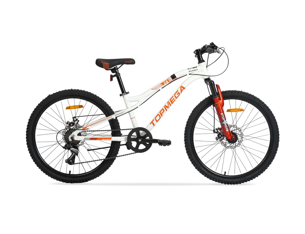 BICICLETA MTB SLIDER R24 7VEL. ALUMINIO C/SUSPENSION BLAN/NARAN