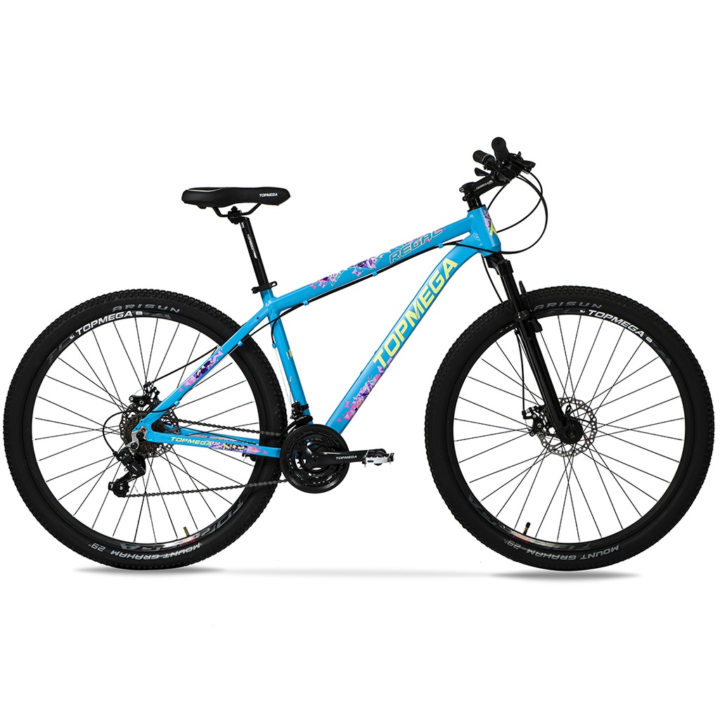 BICICLETA MTB REGAL ALUMINIO R29 21V CELESTE AMA/ROSA S