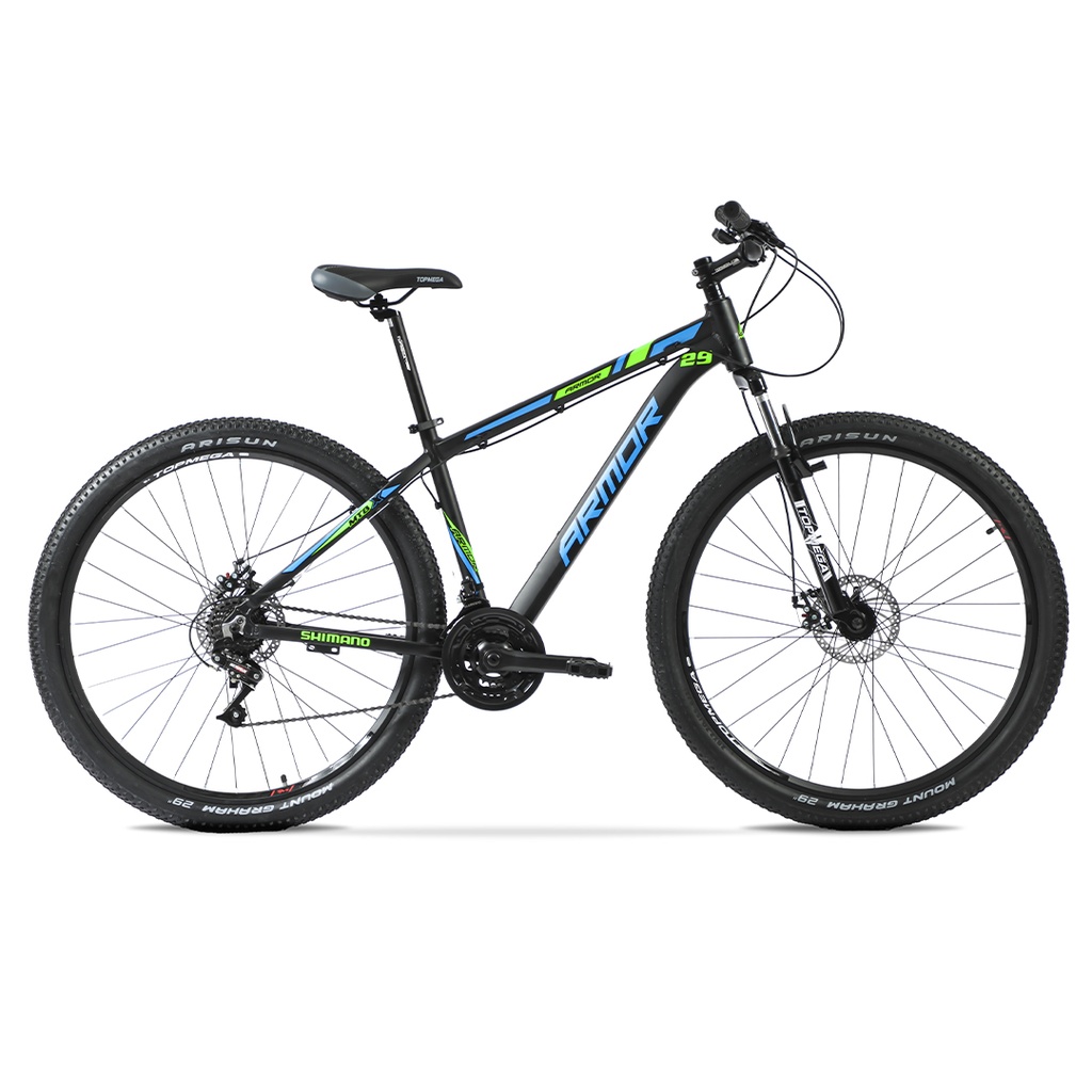 BICICLETA ARMOR B06 MTB 29" ALUMINIO NEGRA/AZUL/VERDE TALLE M