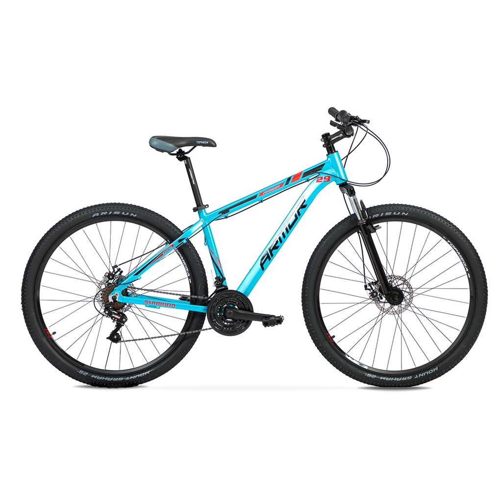 BICICLETA ARMOR B06 MTB 29" ALUMINIO CELESTE/NEGRO/ROJO TALLE M