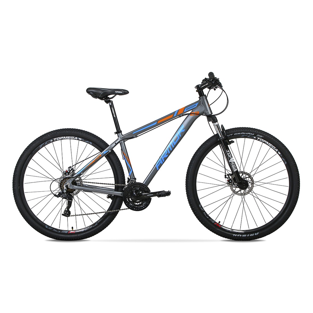 BICICLETA ARMOR B06 MTB 29" ALUMINIO GRIS/AZUL/NARANJA TALLE M