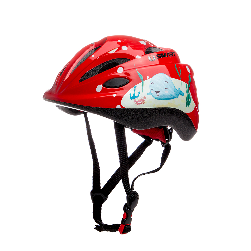 CASCO NIÑO SMART 10 VENTILACIONES 50-56 CM ROJO