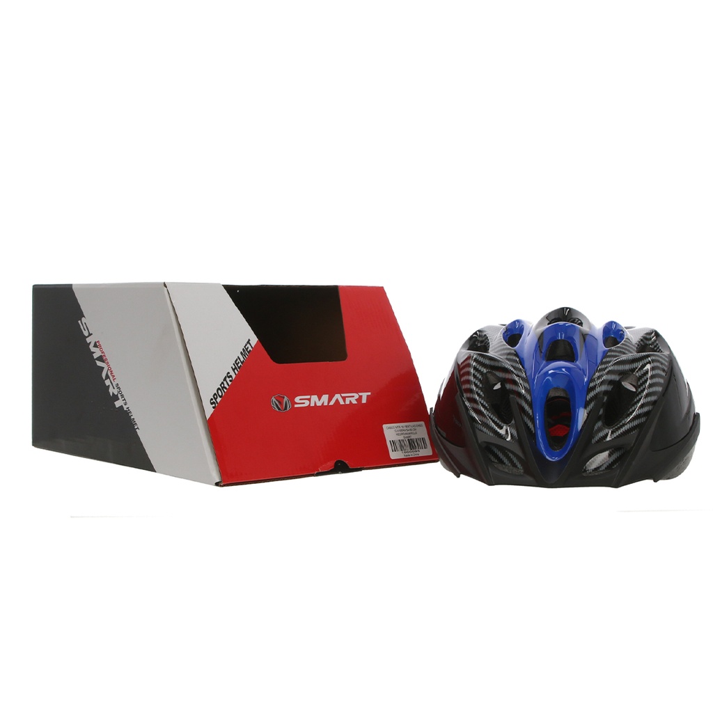CASCO MTB 18 VENTILACIONES C/VISERA 54-60 CM NEGRO/AZUL