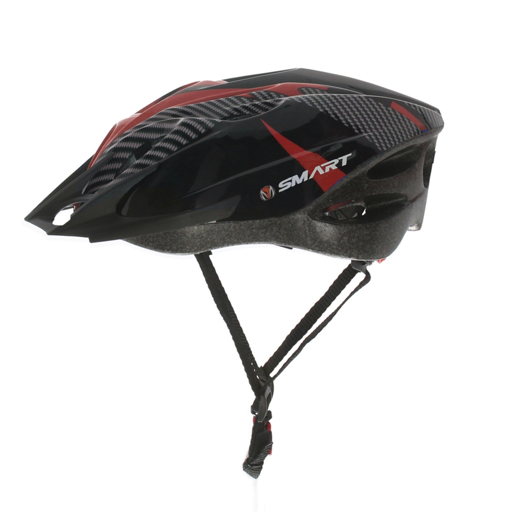 CASCO MTB 18 VENTILACIONES C/VISERA 54-60CM NEGRO/ROJO