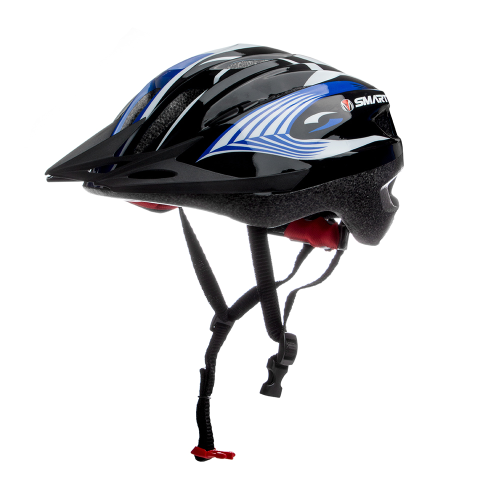 CASCO MTB 16 VENTILACIONES C/VISERA 52-58 CM NEGRO/AZUL