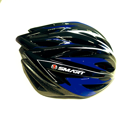 CASCO MTB 25 VENTILACIONES C/VISERA 54-60 CM NEGRO/AZUL