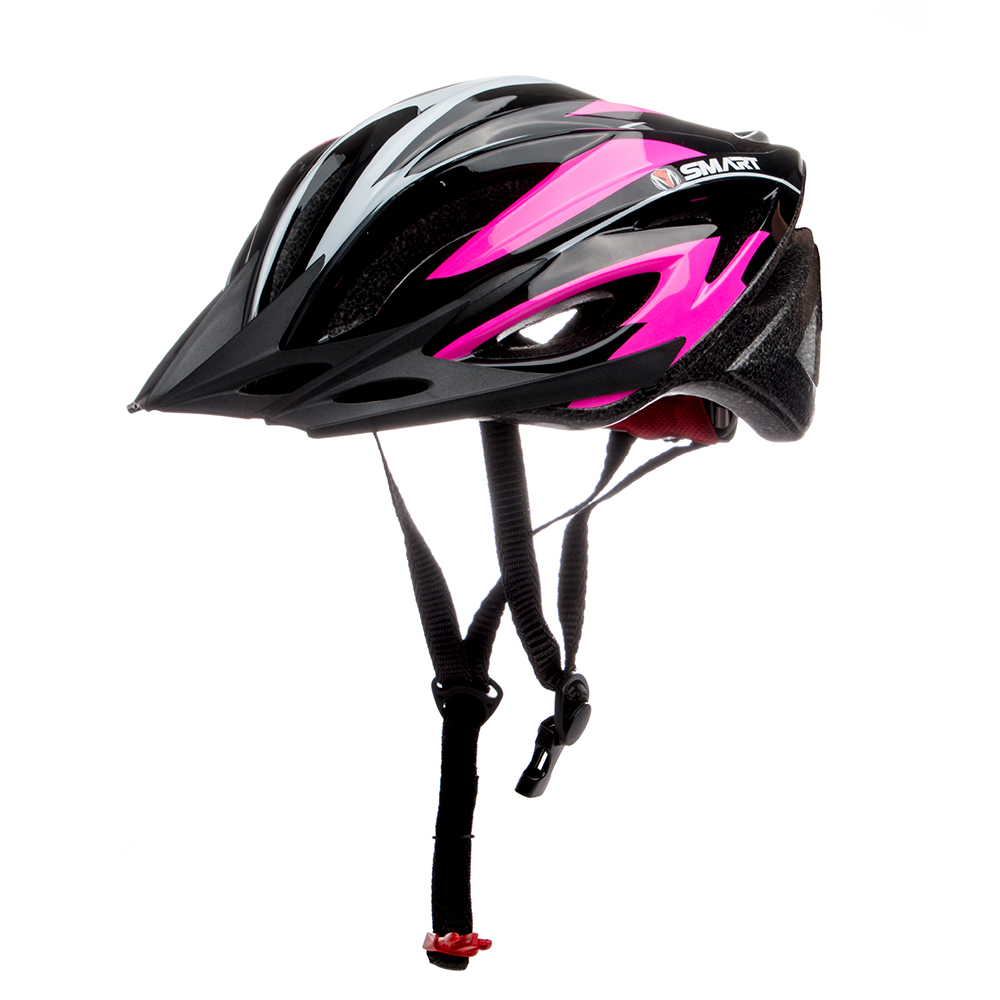 CASCO MTB 25 VENTILACIONES C/VISERA 54-60 CM NEGRO ROSA