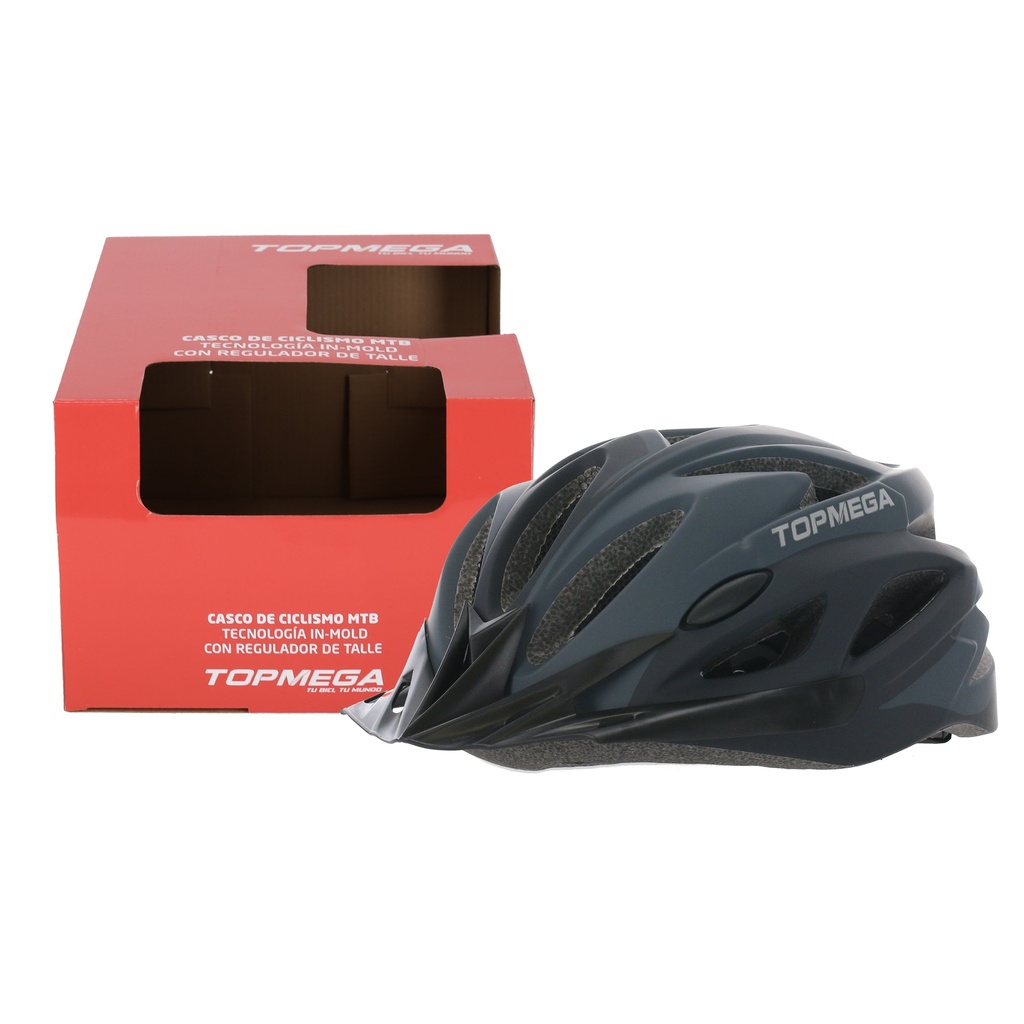 CASCO MTB IN MOLD GRIS L (58-61) TOPMEGA