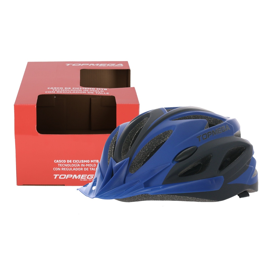 CASCO MTB IN MOLD AZUL/NEGRO L (58-61) TOPMEGA