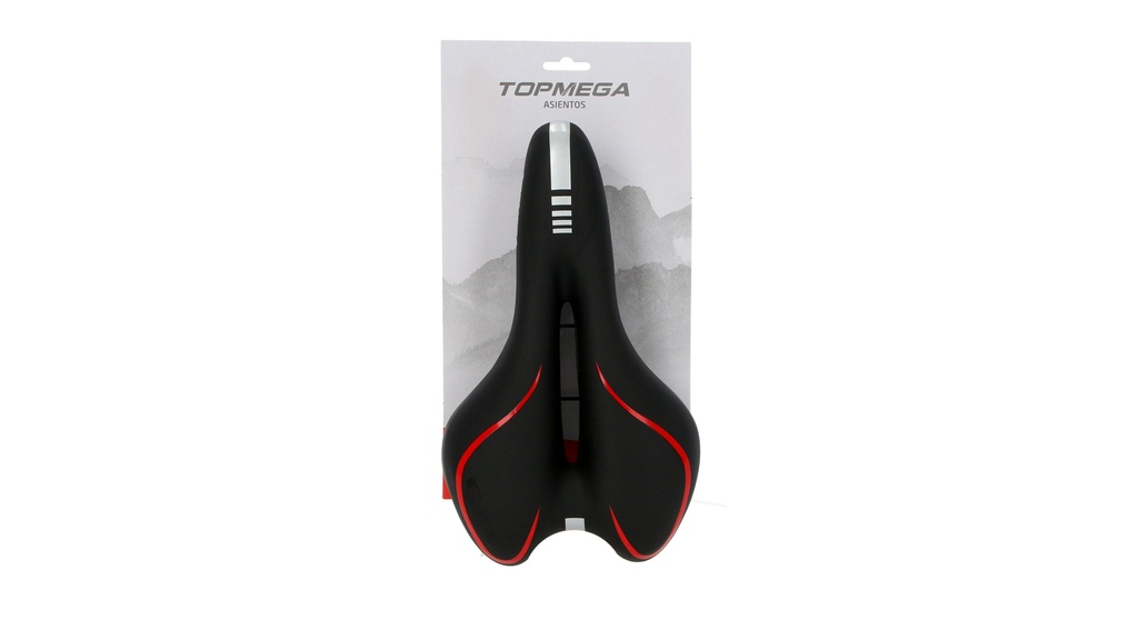 ASIENTO MTB 290x155MM CON GEL NEGRO/ROJO