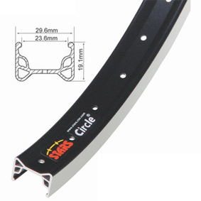 LLANTA 20''X23X19MM 48A ALUMINIO COLOR NEGRA PULIDA