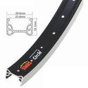 LLANTA 20''X23X19MM 48A ALUMINIO COLOR NEGRA PULIDA