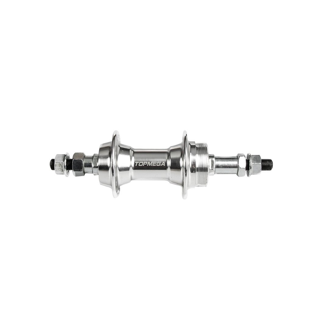MAZA TRASERA 36AG 7 VEL ALUMINIO C/TUERCAS BOLILLA PLATA