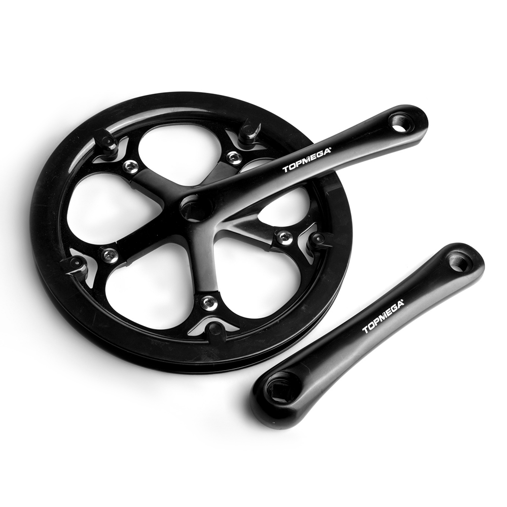 PLATO PALANCA MONOPLATO FIXIE CUADRANTE 52TX170MM TOPMEGA ALUMINIO CON CUBRE CADENA SIN CARTUCHO