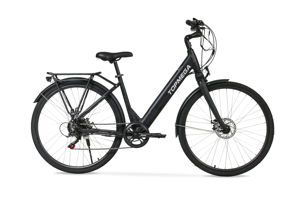 BIC ELECTRICA TOPMEGA PASEO ALUM R700 250W 36V 6VEL NEGRO