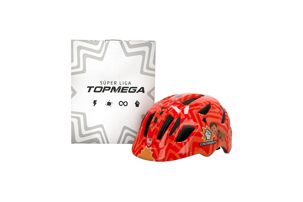 CASCO INFANTIL TOPMEGA CON REGULADOR CROSSBOY ROJO TALLE S (52-56CM)