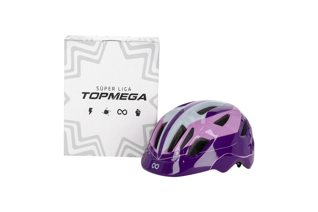 CASCO INFANTIL TOPMEGA CON REGULADOR VIOLETA TALLE XS (46-51CM)