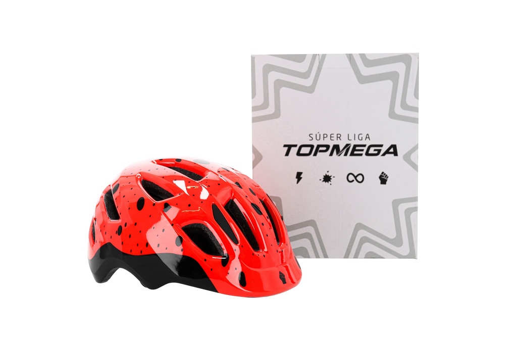 CASCO INFANTIL TOPMEGA CON REGULADOR ROJO TALLE S (52-56CM)