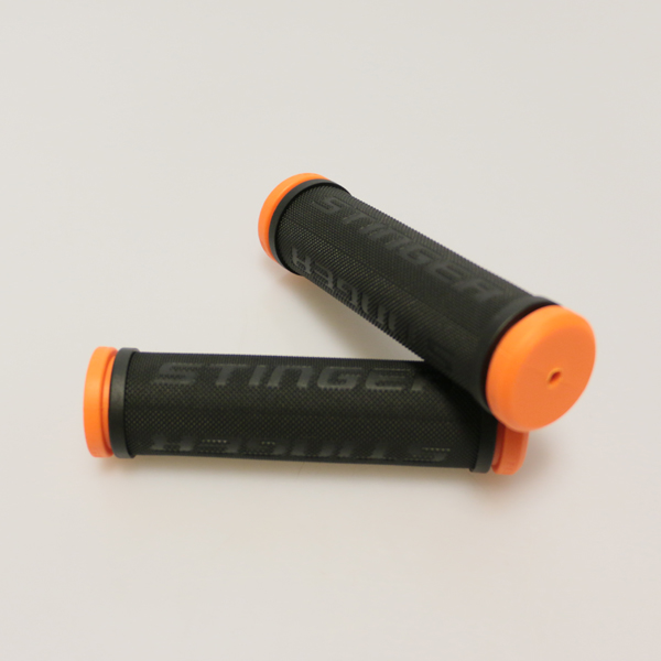 PUÑO MTB TPR 130MM BICOLOR NEGRO/NARANJA