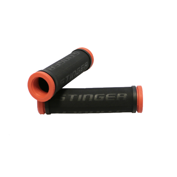 PUÑO MTB TPR 130MM BICOLOR NEGRO/ROJO