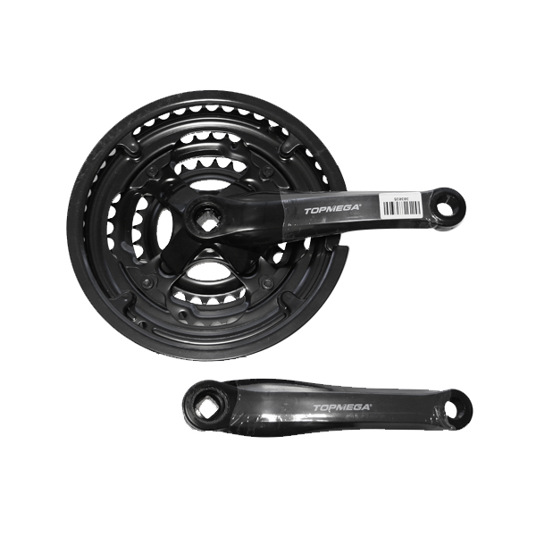 PLATO PALANCA TRIPLE MTB CUADRANTE 28-38-48TX170MM TOPMEGA COLOR NEGRO CON CUBREC