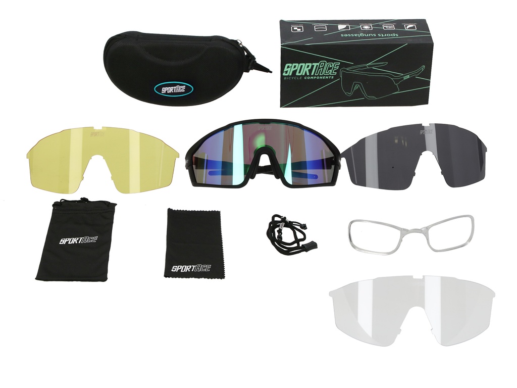GAFA CICLISMO SA-888 SPORTACE NEGRO (LENTE VERDE) C/ESTUCHE FOTOCROMATICO