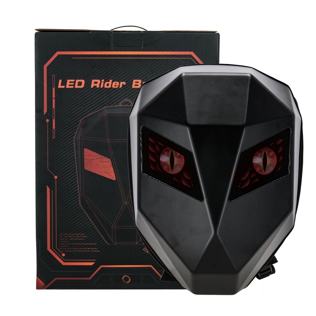 MOCHILA INTELIGENTE NEGRA CARCASA DURA CON PANTALLAS LED OJOS